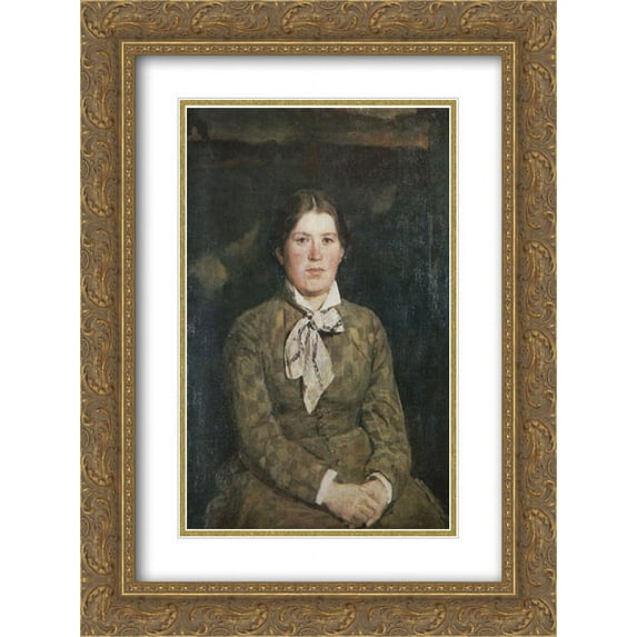 Viktor Vasnetsov 2x Matted 20x24 Gold Ornate Framed Art Print 'Portrait of V. Vasnetsov the Artist's Wife '