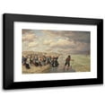 thumbnail image 1 of Viktor Zarubin 14x11 Black Modern Framed Museum Art Print Titled - Fishermen's Wifes (1919), 1 of 5