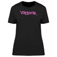 thumbnail image 1 of Viktoria Cool Pink Heart Name T-Shirt Women -Image by Shutterstock, Female Medium, 1 of 2