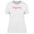 thumbnail image 1 of Viktoria Cool Pink Heart Name T-Shirt Women -Image by Shutterstock, Female XX-Large, 1 of 2