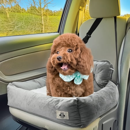 Vikua Pet Booster Seat,Pet Car Seat ,Home Pet bed for Small Dogs,Cats up to 14lb,Gray