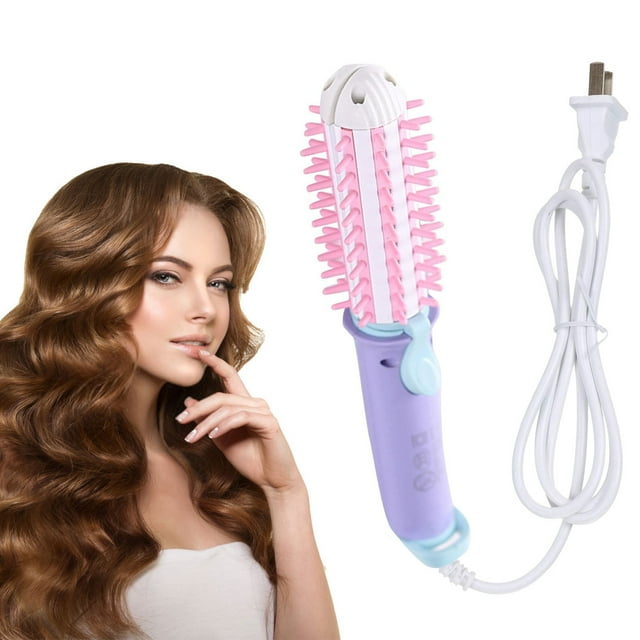 Vikudy Curling Mini Curling Brush for Short Hair Anti Scald Heated