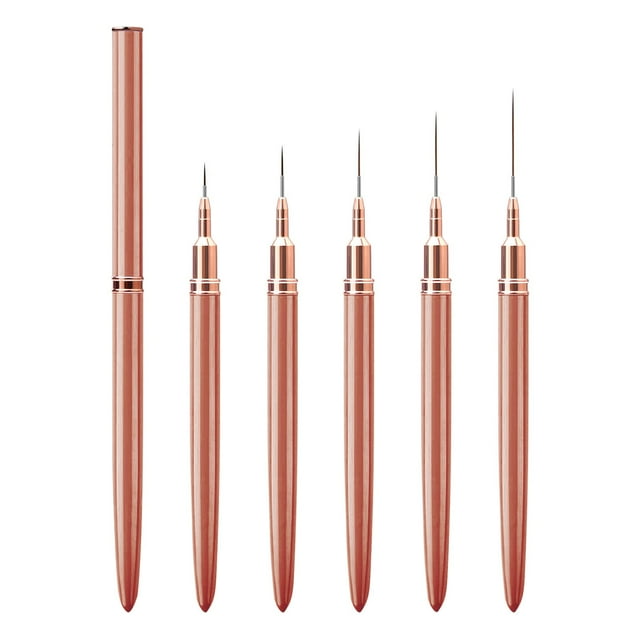 Vikudy Manicure Tools Clearance Liner Brushes Eptbsdu 5Pc Brush for Long Lines Liner Brush Gel Polish Painting Nail Design Brush Metal Handle Nail Drawing Pens Sizes 7/9/11/15/25Mm Purpl