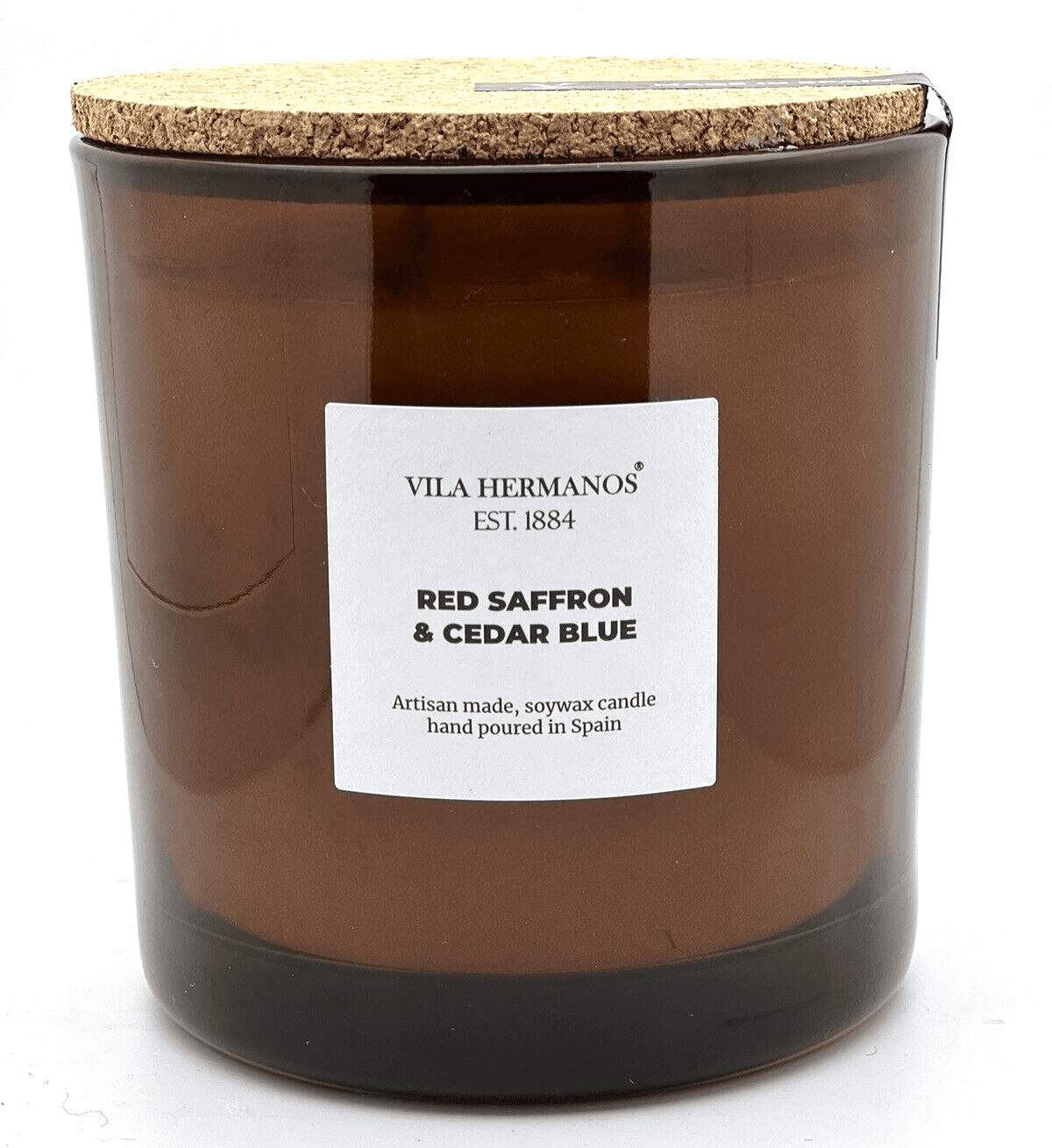 Vila Hermanos Red Saffron Cedar Blue 3 Wick Candle 17oz Jumbo Soy Wax 70 HOUR
