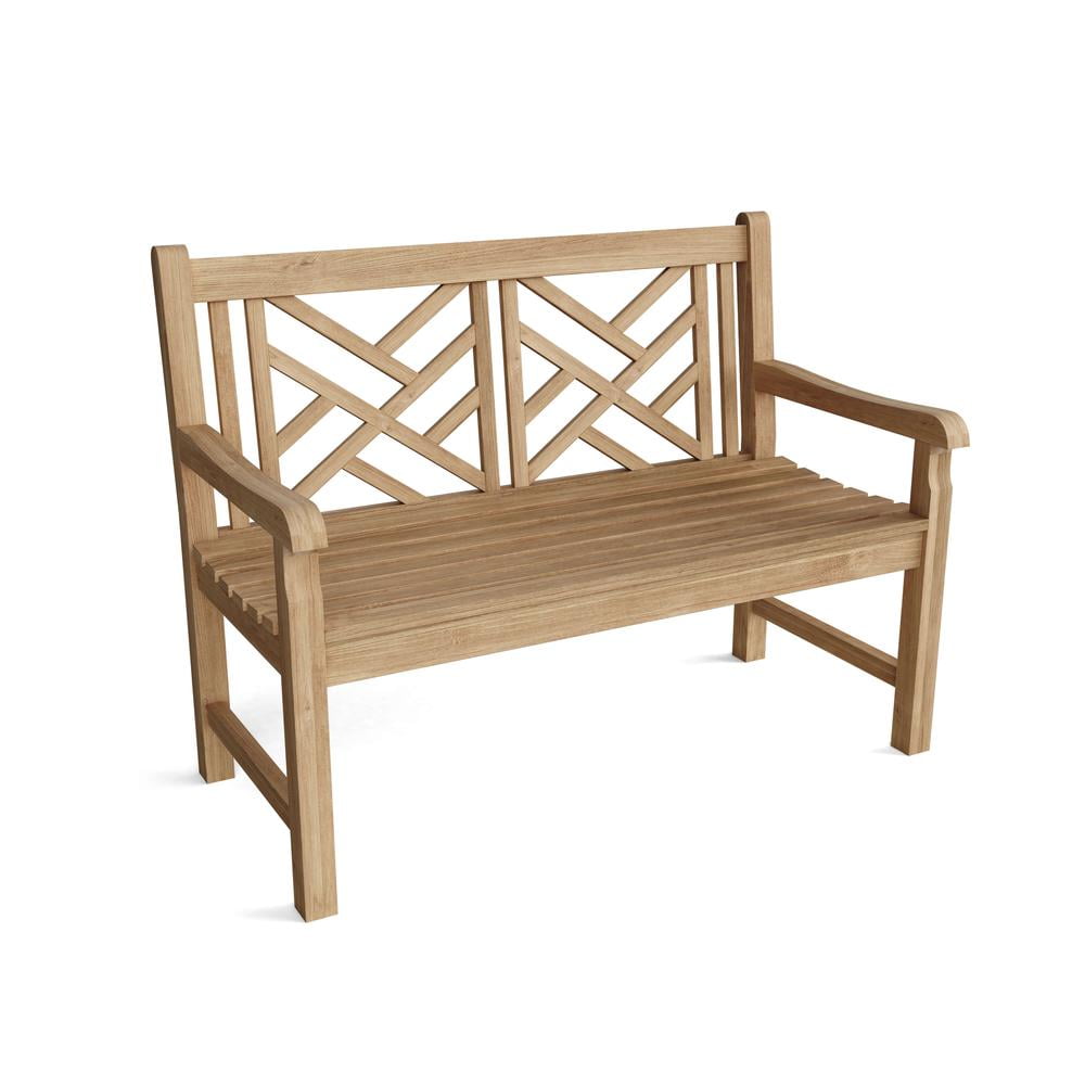 Vilano Natural Teak 2-Seater Outdoor Bench