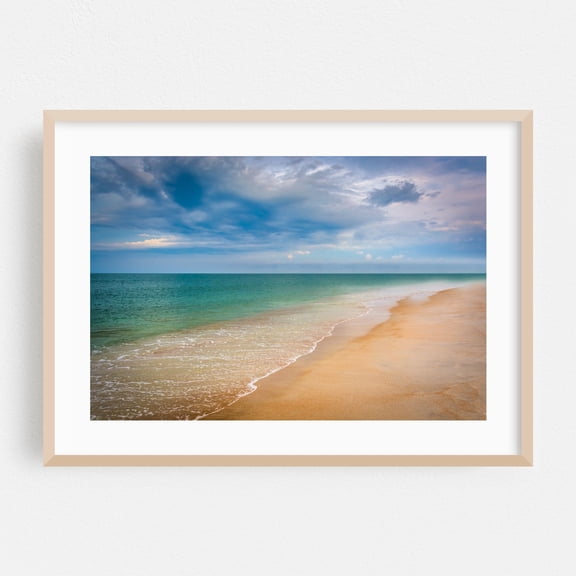 Vilano Beach Coastal - Vilano Beach Florida Photography Oak Framed Wall Art Print 24 x 36 inches
