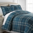 thumbnail image 1 of Southshore Fine Living, Inc. Vilano Plaid Collection - King Comforter Set, Premium Bedding, All-Season Down Alternative, Soft Coverlet, Oversized 3-Piece California King Size Comforter Set, Blue, 1 of 9