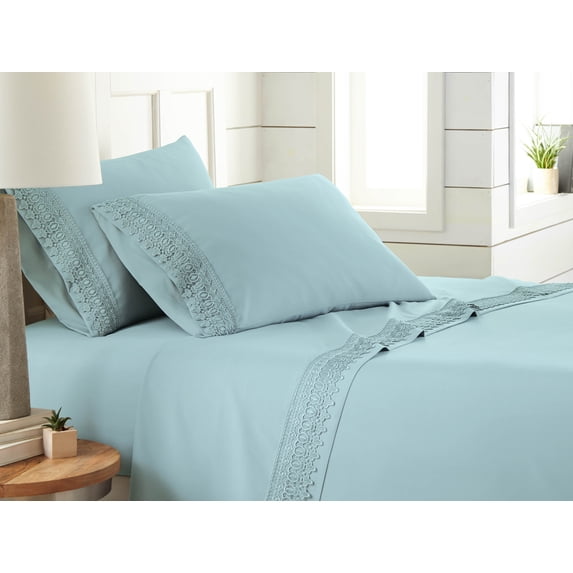 Vilano Springs 4-Piece Crochet Lace Hem Sheet Set by SouthShore Fine Linens