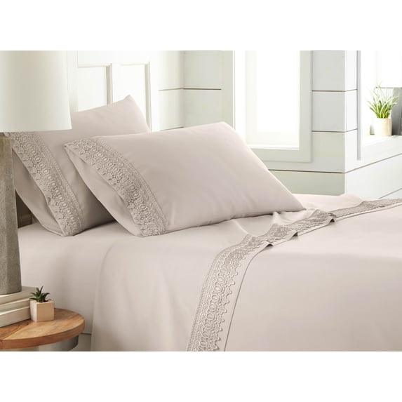 Vilano Springs 4-Piece Crochet Lace Hem Sheet Set by SouthShore Fine Linens