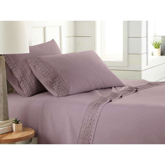 Vilano Springs 4-Piece Crochet Lace Hem Sheet Set by SouthShore Fine Linens