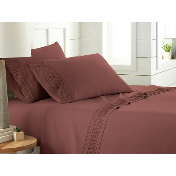 Vilano Springs 4-Piece Crochet Lace Hem Sheet Set by SouthShore Fine Linens