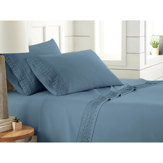 Vilano Springs 4-Piece Crochet Lace Hem Sheet Set by SouthShore Fine Linens