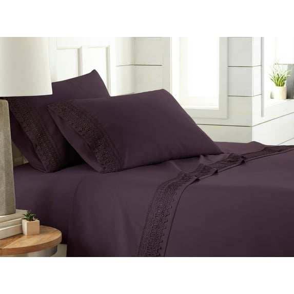 Vilano Springs 4-Piece Crochet Lace Hem Sheet Set by SouthShore Fine Linens