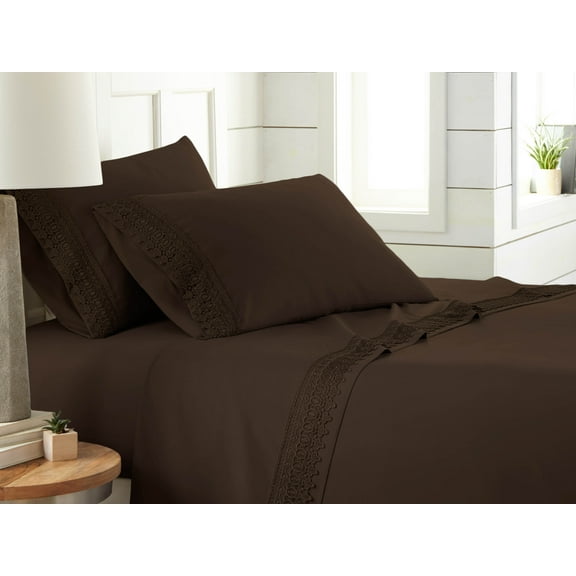 Vilano Springs 4-Piece Crochet Lace Hem Sheet Set by SouthShore Fine Linens