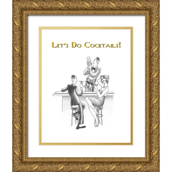 Vilar, Roger 26x32 Gold Ornate Wood Framed with Double Matting Museum Art Print Titled - Lets Do Cocktails!