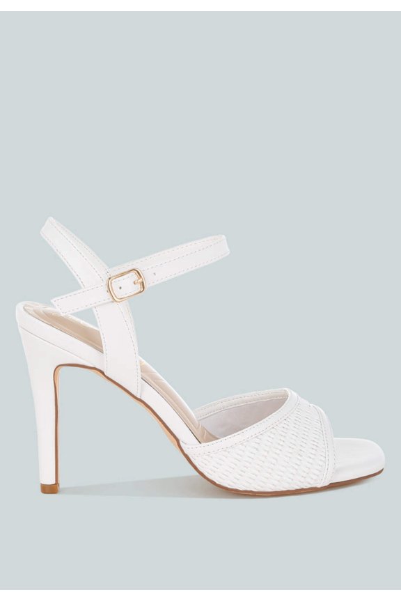 Vilasta Raffia Square Toe Stiletto Heels