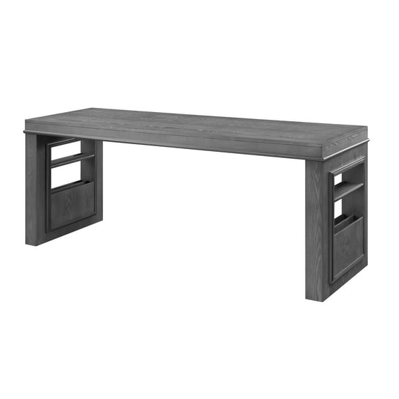 Vildreir Writing Desk with Storage (74") in Gray Oak Finish