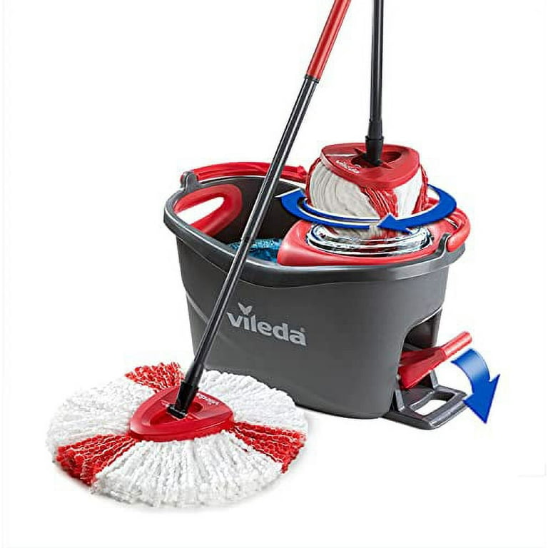 Vileda 27.5 Easy Clean Microfibre cm, Turbo Mop and Grey/Red Wring X X and 28 48.5 Set, Bucket