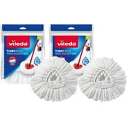 Vileda Turbo Spin Mop Refill, Pack of 2 Turbo Mop Head Replacements, Fits all Vileda Turbo Mops, Authentic Vileda Mop Head