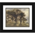 thumbnail image 1 of Vilhelm Hammershøi 14x12 Black Ornate Wood Framed Double Matted Museum Art Print Titled: Near Fortunen, Jagersborg Deer Park, North of Copenhagen (1901), 1 of 5