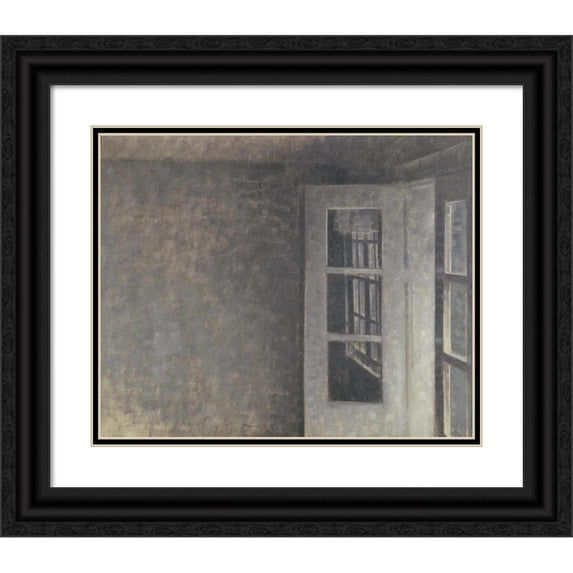 Vilhelm Hammershøi 18x15 Black Ornate Wood Framed Double Matted Museum Art Print Titled - The Balcony Room to Spurves Hjul