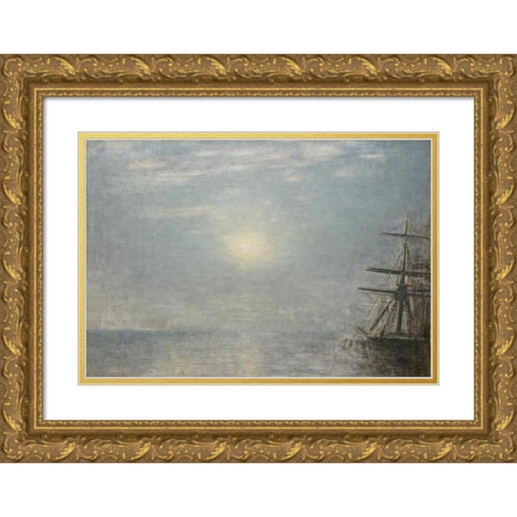 Vilhelm Hammershøi 24x18 Gold Ornate Framed and Double Matted Museum Art Print Titled - Sun Over the Sea