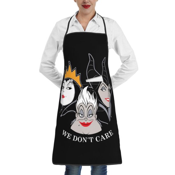 Vill-ain Bad Witche Kitchen Apron with Pockets Washable Aprons for Baking Cooking Gardening