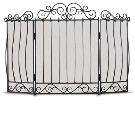 Villa 3 Panel Screen - Black