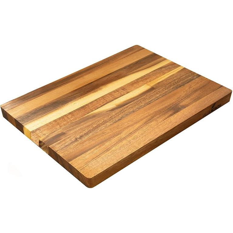 Thirteen Chefs Cutting Board - Large, Portable 12 x 9 inch Acacia Wood Cutting Board for Plating, Charcuterie and Prep