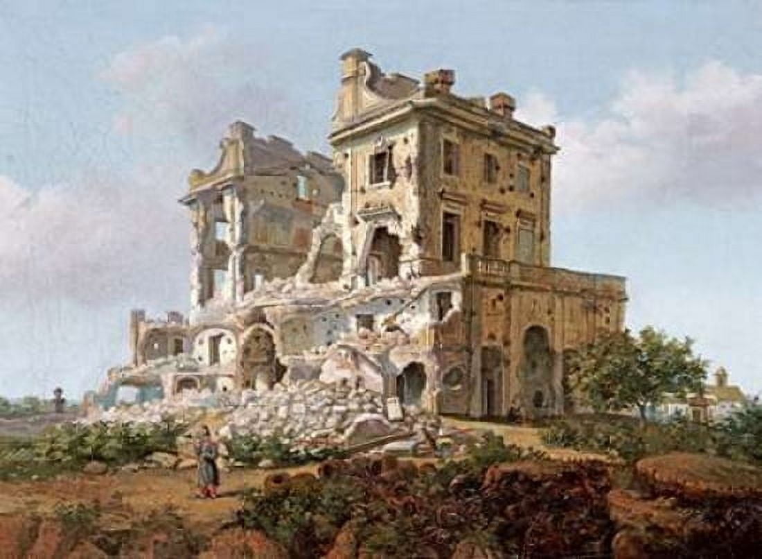 Villa Del Vascello Al Gianicolo Roma Canvas Art - French School (18 x 24)