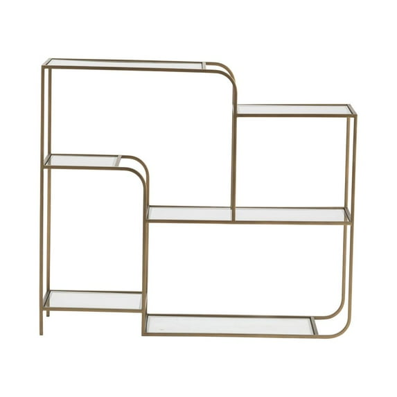 Villa Heights Angled Console Table Gold Metal