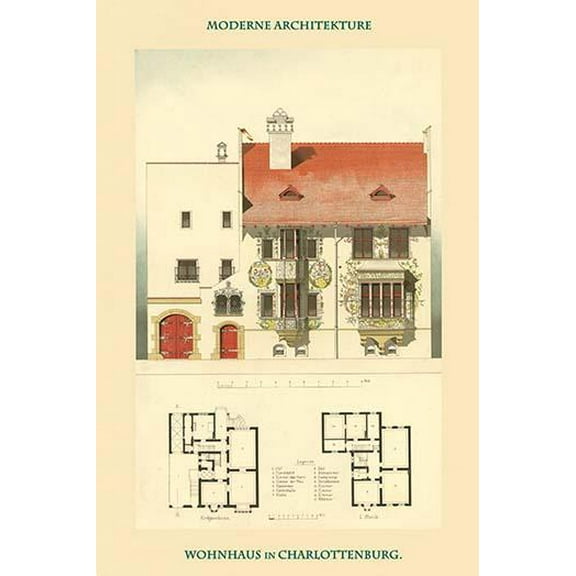 Villa In Charottenburg, Berlin-Fine Art Canvas Print (20" x 30")