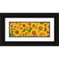 thumbnail image 1 of Villa, Luca 14x7 Black Ornate Wood Framed with Double Matting Museum Art Print Titled - Field of Sunflowers, 1 of 4