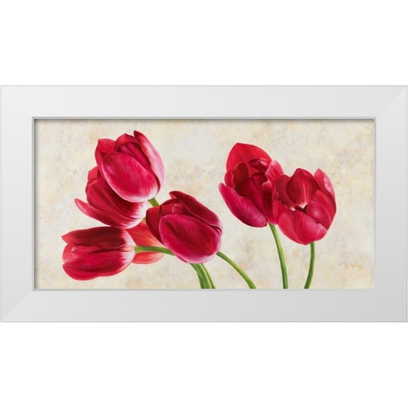 Villa, Luca 32x18 White Modern Wood Framed Museum Art Print Titled - Tulip concerto