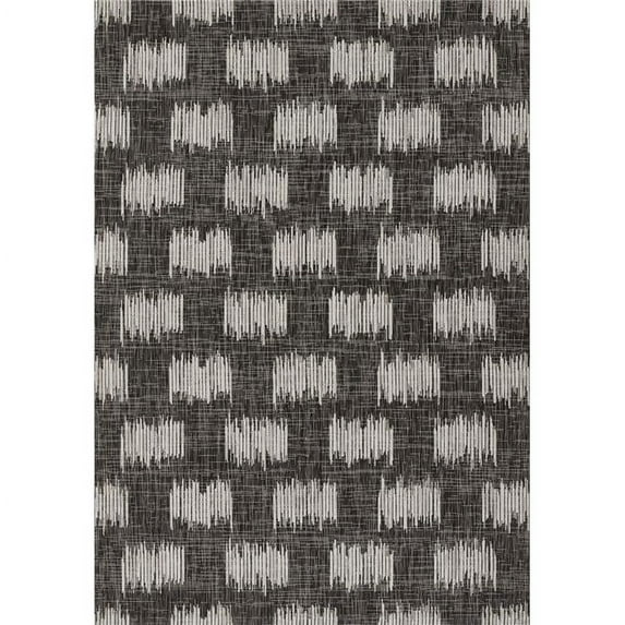 Villa Machine Made Transitional Rectangle Area Rug - Charcoal - 5 ft. 3 in. x 7 ft. 6 in.