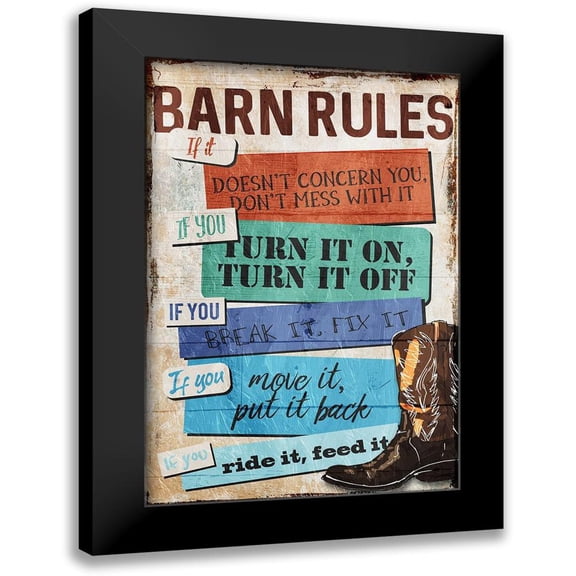 Villa, Milli 11x14 Black Modern Framed Museum Art Print Titled - Barn Rules