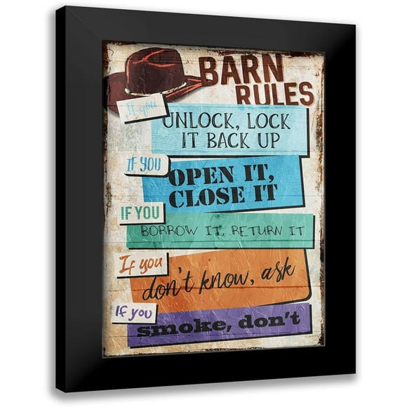 Villa, Milli 11x14 Black Modern Framed Museum Art Print Titled - Barn Rules