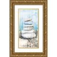 thumbnail image 1 of Villa, Milli 11x18 Gold Ornate Wood Framed with Double Matting Museum Art Print Titled - Stacked Rocks At Sea, 1 of 4