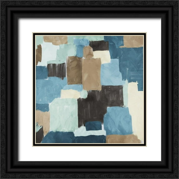 Villa, Milli 12x12 Black Ornate Wood Framed with Double Matting Museum Art Print Titled - Block Abstract