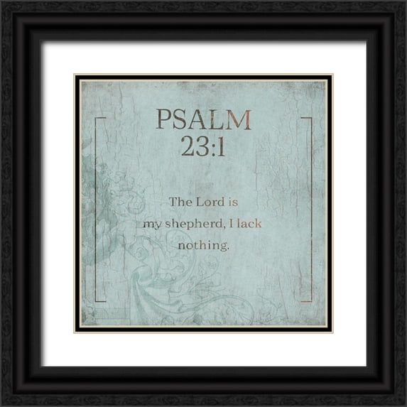 Villa, Milli 12x12 Black Ornate Wood Framed with Double Matting Museum Art Print Titled - Psalm 231 Murky Sea