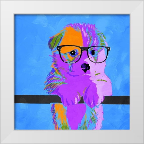 Villa, Milli 12x12 White Modern Wood Framed Museum Art Print Titled - Puppy Vision V2