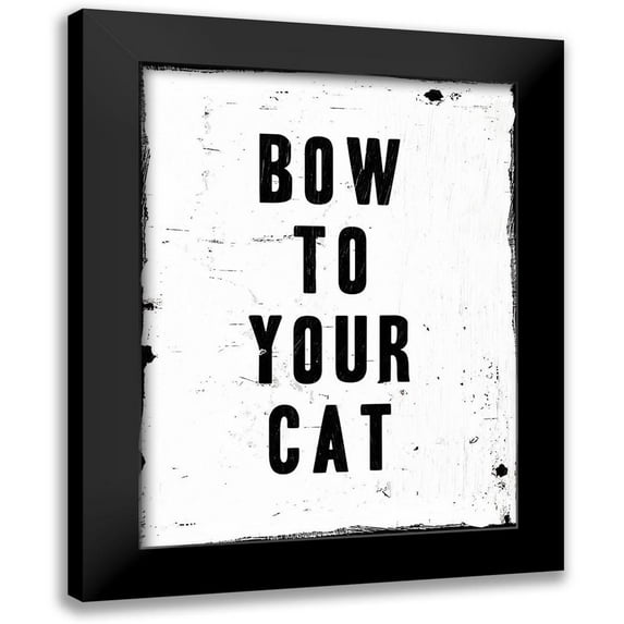 Villa, Milli 12x14 Black Modern Framed Museum Art Print Titled - Bow To Your Cat