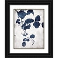 thumbnail image 1 of Villa, Milli 12x14 Black Ornate Wood Framed with Double Matting Museum Art Print Titled - Blue Hanging Leaves 2, 1 of 4