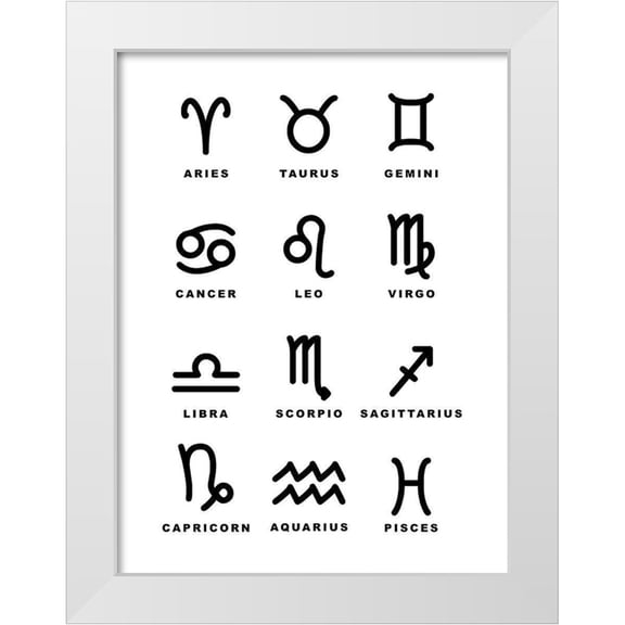 Villa, Milli 12x14 White Modern Wood Framed Museum Art Print Titled - Symbol Zodiac