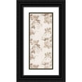 thumbnail image 1 of Villa, Milli 12x24 Black Ornate Wood Framed with Double Matting Museum Art Print Titled - Sepia Flower Pattern, 1 of 4