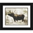 thumbnail image 1 of Villa, Milli 14x12 Black Ornate Wood Framed with Double Matting Museum Art Print Titled - Singing Moose, 1 of 4