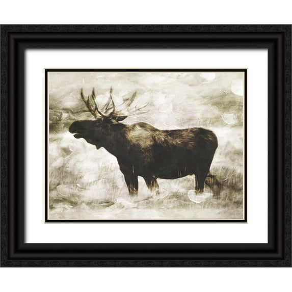 Villa, Milli 14x12 Black Ornate Wood Framed with Double Matting Museum Art Print Titled - Singing Moose