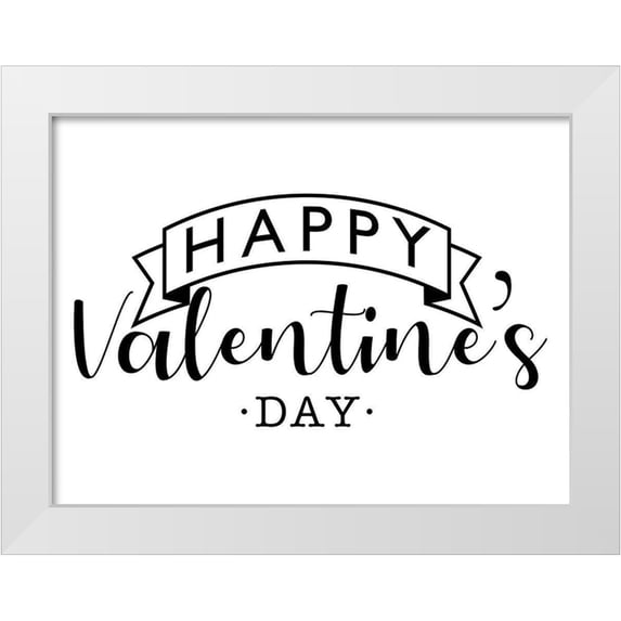 Villa, Milli 14x12 White Modern Wood Framed Museum Art Print Titled - Happy V Day