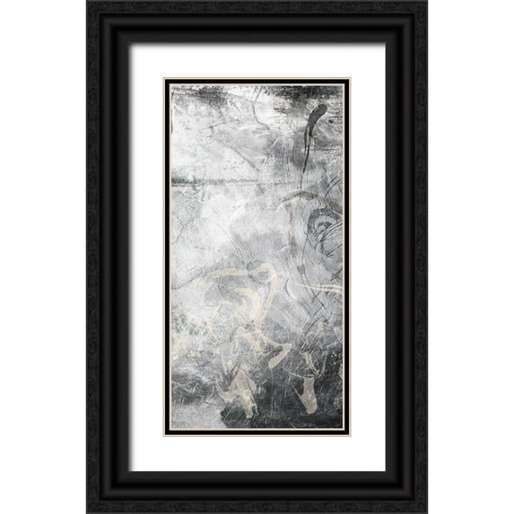 Villa, Milli 14x24 Black Ornate Wood Framed with Double Matting Museum Art Print Titled - Slate Abstract 2