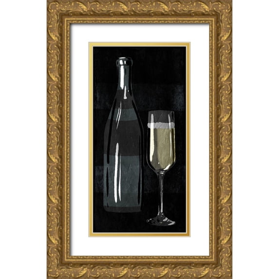 Villa, Milli 14x24 Gold Ornate Wood Framed with Double Matting Museum Art Print Titled - ReChampagne With Bottle